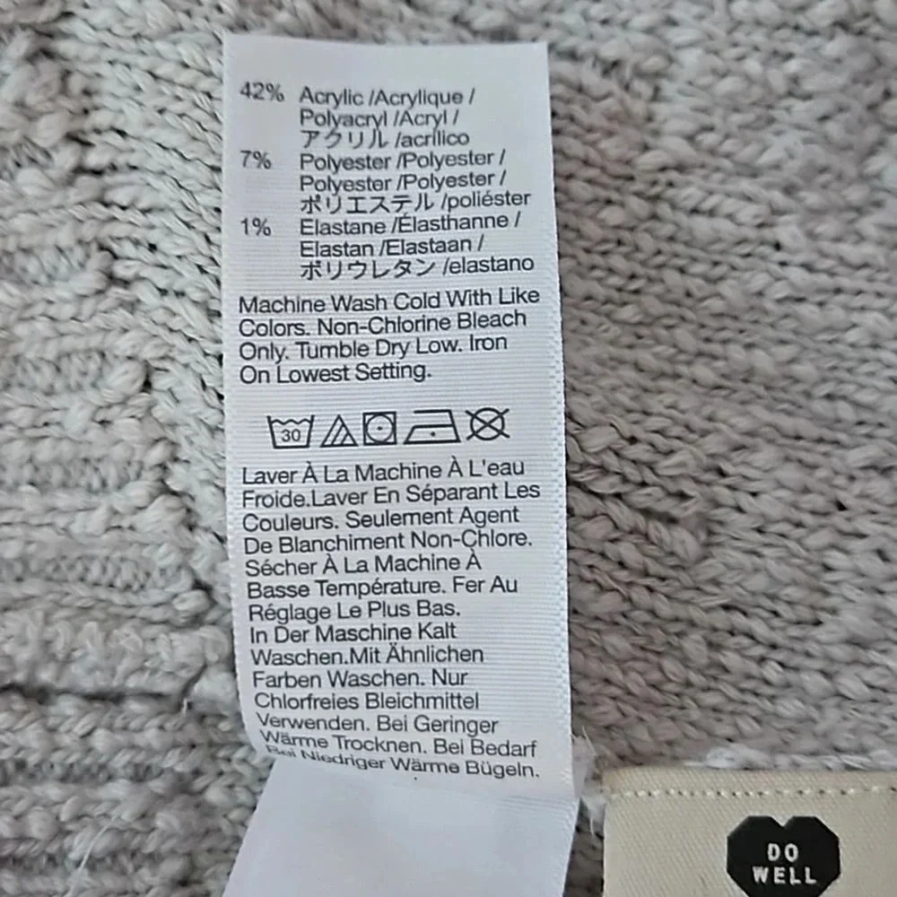 Madewell Cable Knit Tank Top Crop Sweater Light Gray Size‎ M NWT - Picture 7 of 10